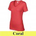 Anvil 392 női pehelysúlyú 110 g-os V nyakú női póló AN392 coral